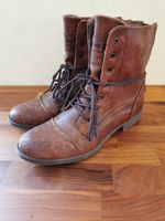 Mustang; Braune Stiefeletten / Schnürboots Gr. 37