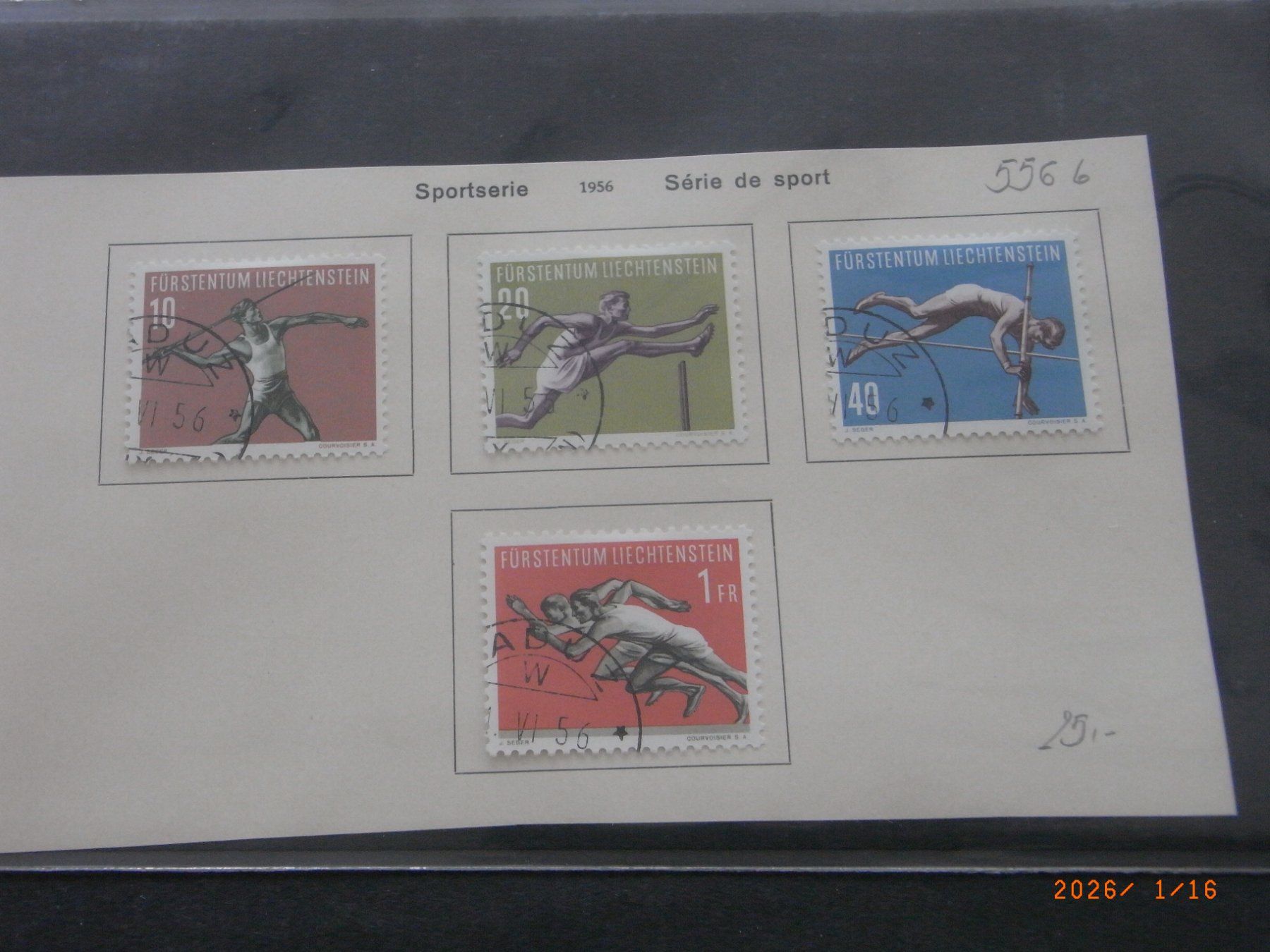 Tutti i francobolli: Fl 1956 286-289 g. Satz – Usato da Ittigen venduto da shetland
