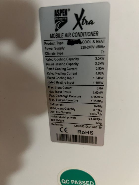 Klimageräte: Klimagerät Aspen Xtra AX3006/1 – Gebraucht aus Aarau von .Kosta. 5