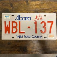 🇨🇦 Autoschild, Alberta WBL-137 - Kanada 