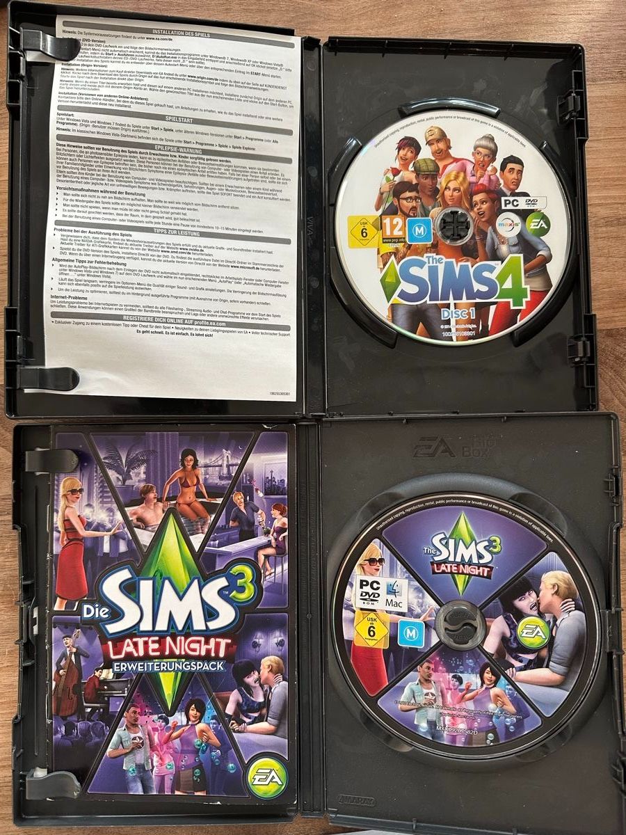 Tutti i DVDs: Sims 3+4 total 6 DVD für PC – Usato da Wangen ZH venduto da Baci8 1