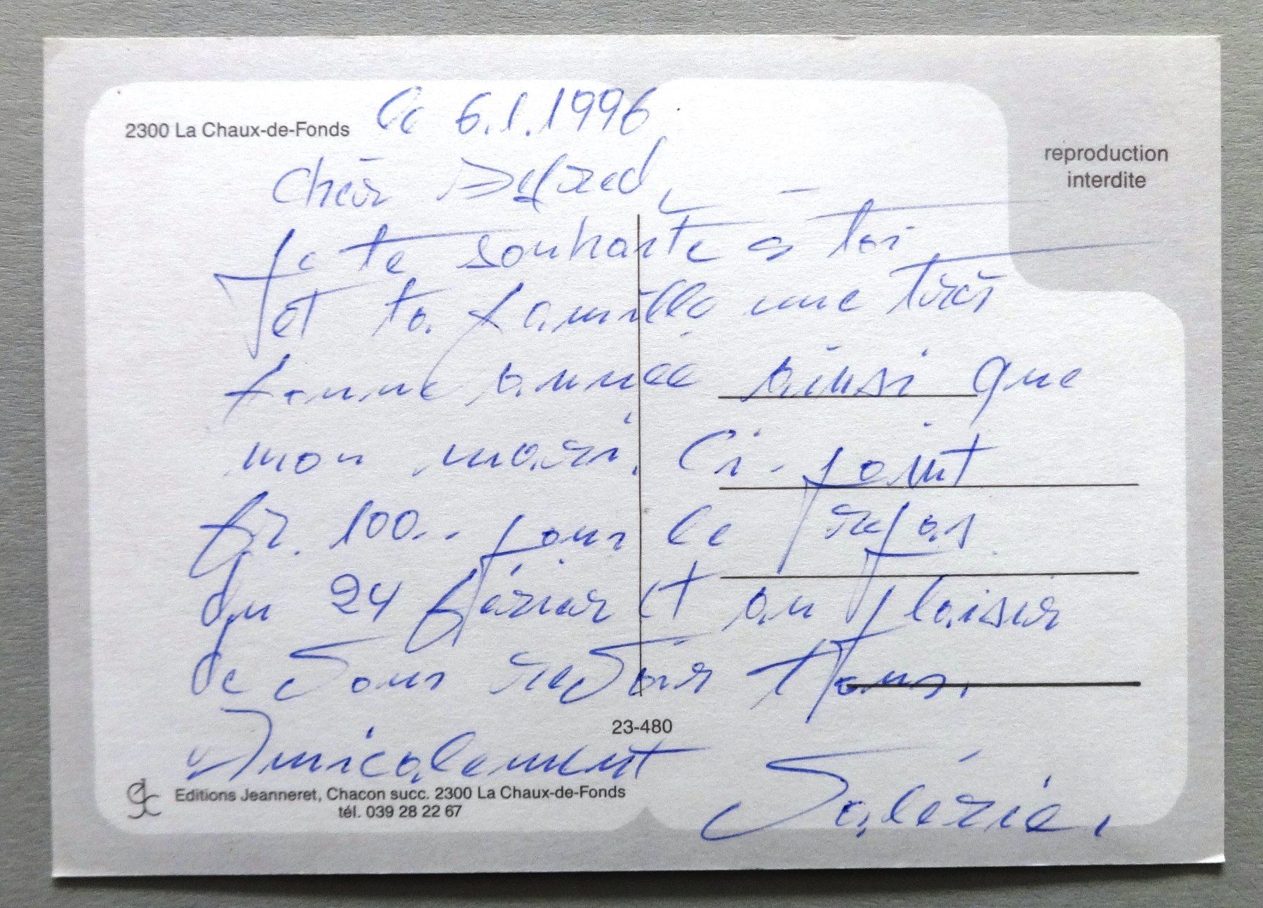 Cartoline postali: La Chaux-de-Fonds – Usato da Fétigny venduto da Billy2miny 1