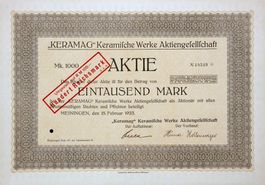 "Keramag" Keramische Werke AG, Meiningen - 1923