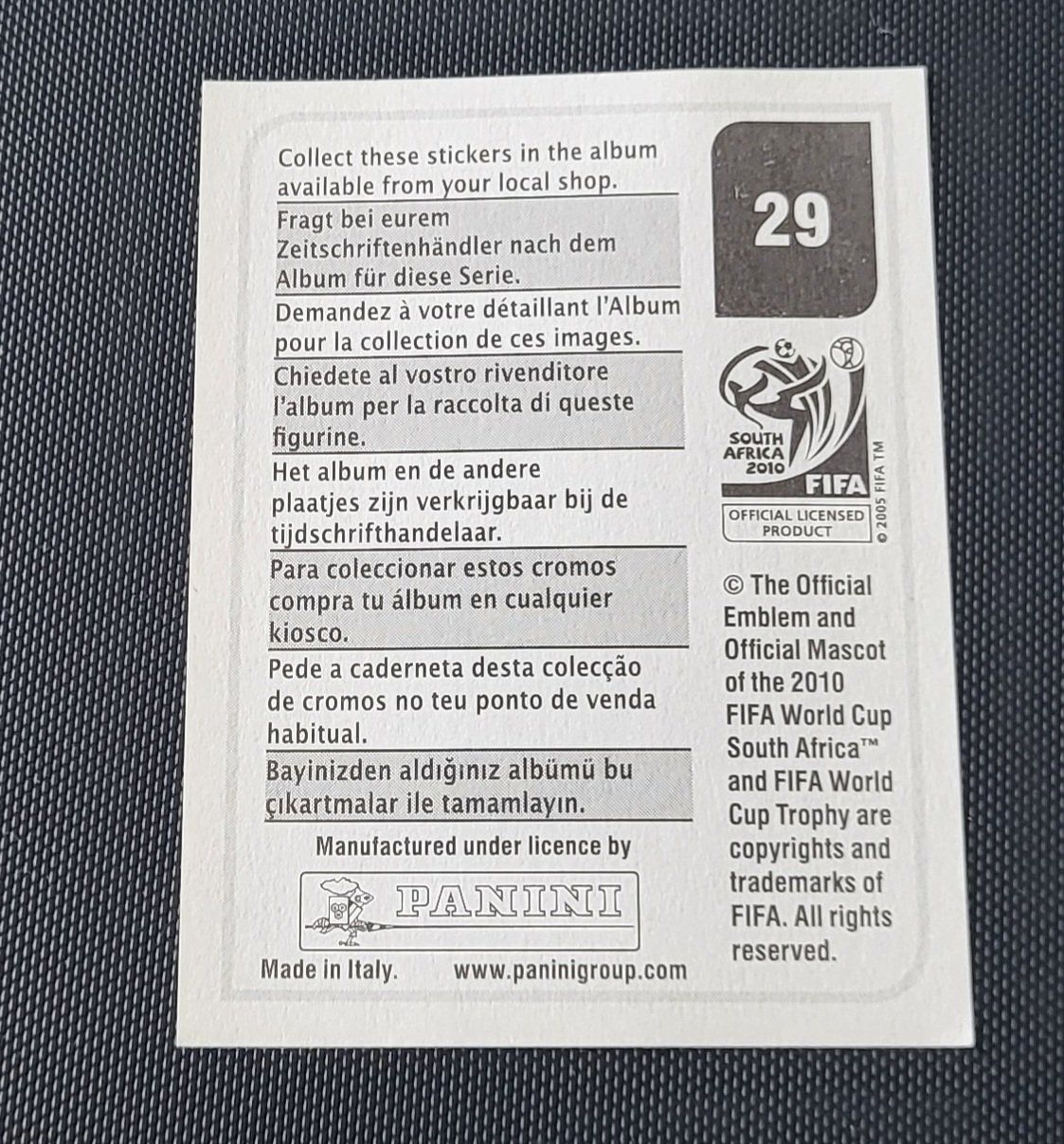 Panini Carte collezionabili: WM 2010 Int. Version Zakumi – Usato da St Gallen venduto da Stampsalshobby 1