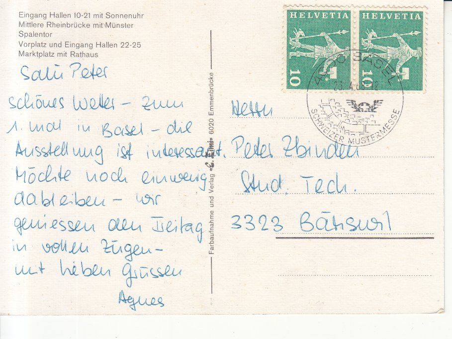 Cartoline postali: Basel Mustermesse 1968 mit Sonderstempel – Usato da Bürglen TG venduto da StampGraf 1