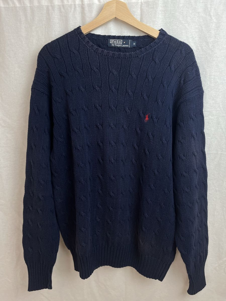 Ralph Lauren Maglioni & Felpe: Pull Ralph Lauren bleu foncé tressé  – Nuovo (secondo la descrizione) da Les Avanchets venduto da lunedeneige.shop