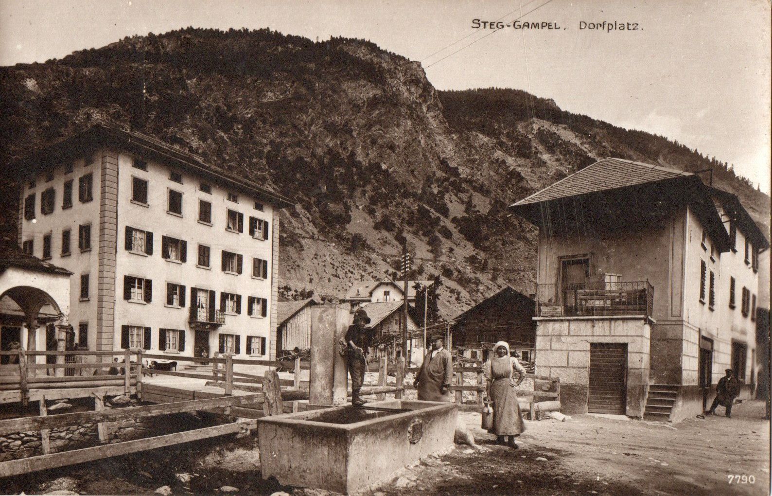 Cartoline postali: Steg-Gampel - Dorfplatz – Nuovo (secondo la descrizione) da Melano venduto da pisonsdro