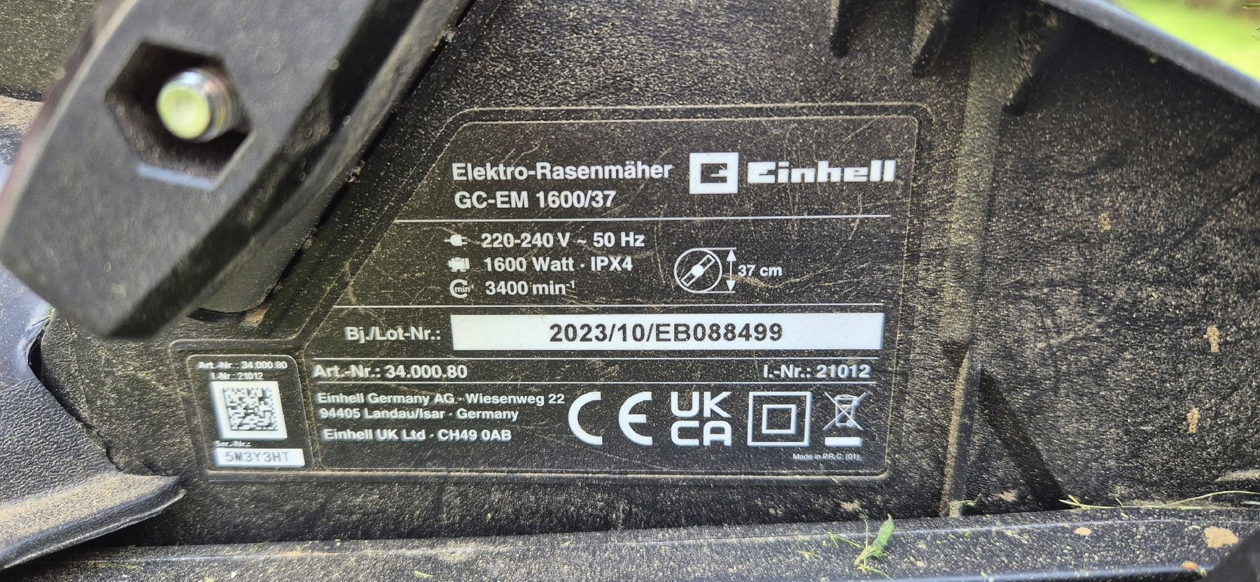 Einhell Tagliaerba: Tondeuse électrique Einhell GC-EM 1600/37 – Usato da St. Silvester venduto da seb_tx28 2