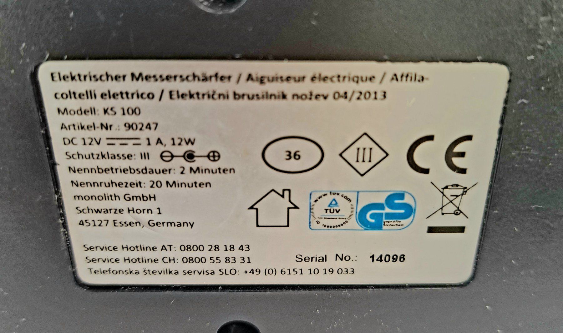 Küchengeräte: Elektrischer Messerschärfer (2-Stufen-System) – Gebraucht aus Egnach von ASTROFRITZ 2