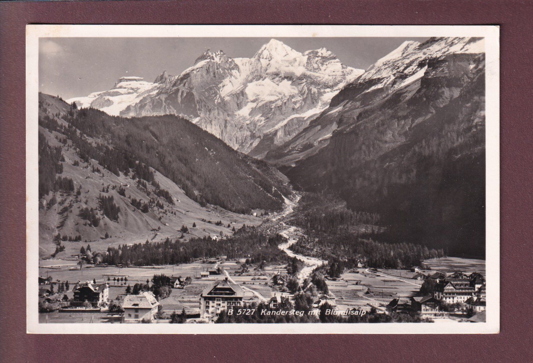 Cartoline postali: KANDERSTEG - Blümlisalp - 1938 – Usato da Pully venduto da nicecards