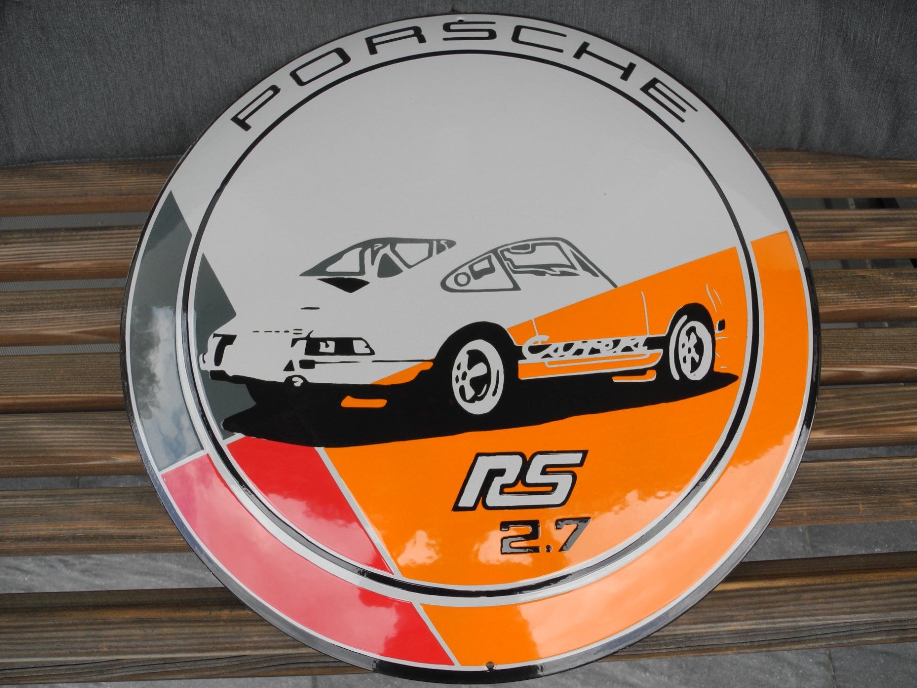 Porsche Insegne: GROSSES PORSCHE EMAILSCHILD – Usato da Reinach AG venduto da Huckleberrysix 4