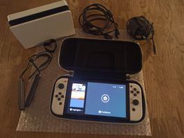 Nintendo Switch OLED Weiss + Dock + Tasche + Zubehör - NSW