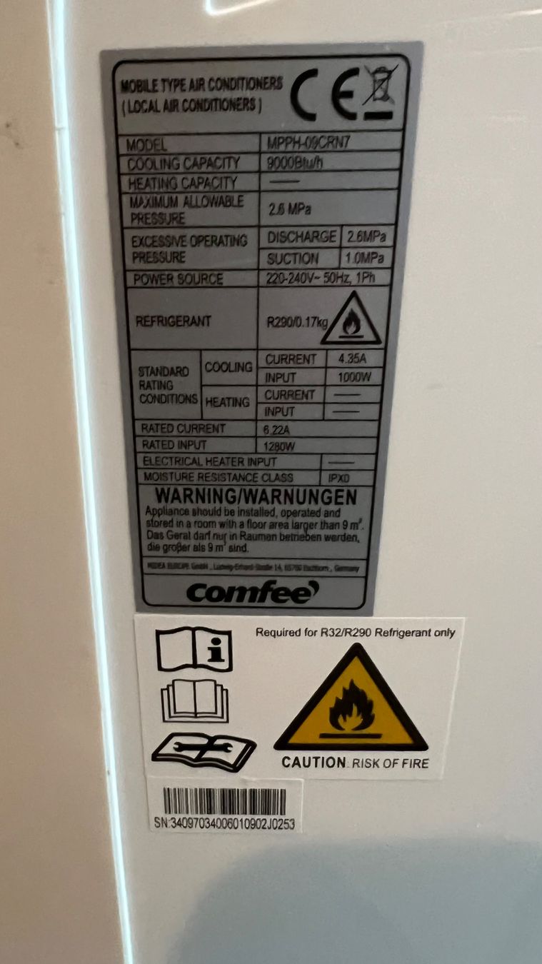 Condizionatori: Comfee Mobile Klimaanlage MPPH-09CRN7 – Usato da Zürich venduto da sur_6wsj 3