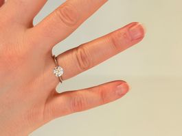 6,5MM 1C WHITE D COLOUR Moissanite ring with Certificat