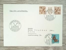 TR72 Enveloppe + Timbre Suisse 1950