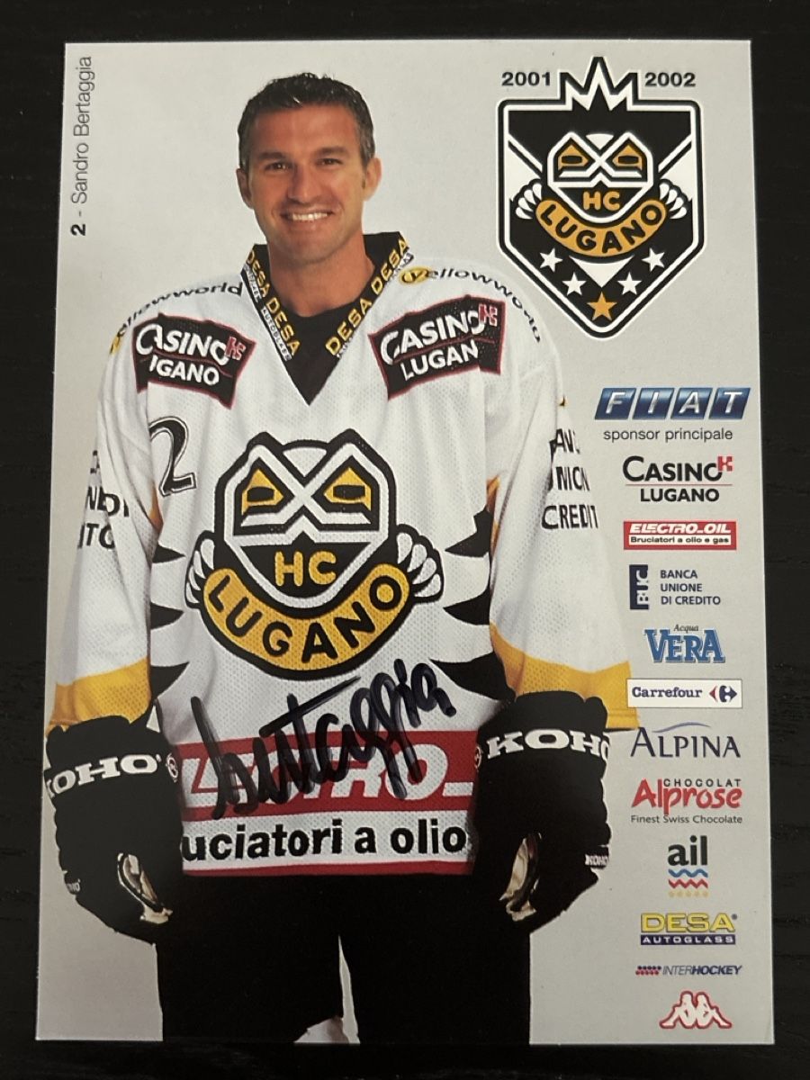 Autogramme: HC Lugano Sandro Bertaggia signiert – Gebraucht aus Uetendorf von hoisle
