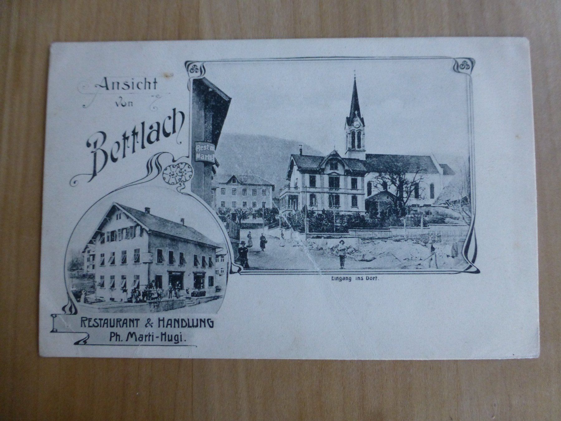 Cartoline postali: Bettlach, Ansichtskarte mit Rest & Handlung Ph. Marti-Hugi – Usato da Bettlach venduto da 1saurer