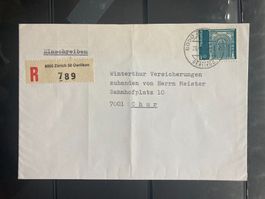 Schweiz 1978 R-Brief 1.1Fr. Architektur 8050 Zürich 50 Oerl.