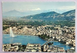 Genève - Vue aérienne de la Ville et le Mt-Blanc