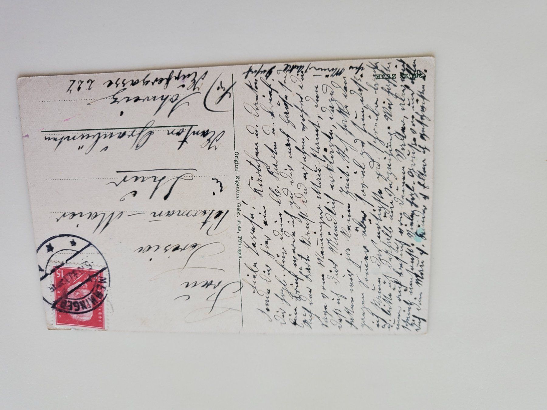 Cartoline postali: Ansichtskarte Gruss vom Memminger Mau  Deutsches Reich 1925 – Usato da Unterägeri venduto da 0alfa0 5