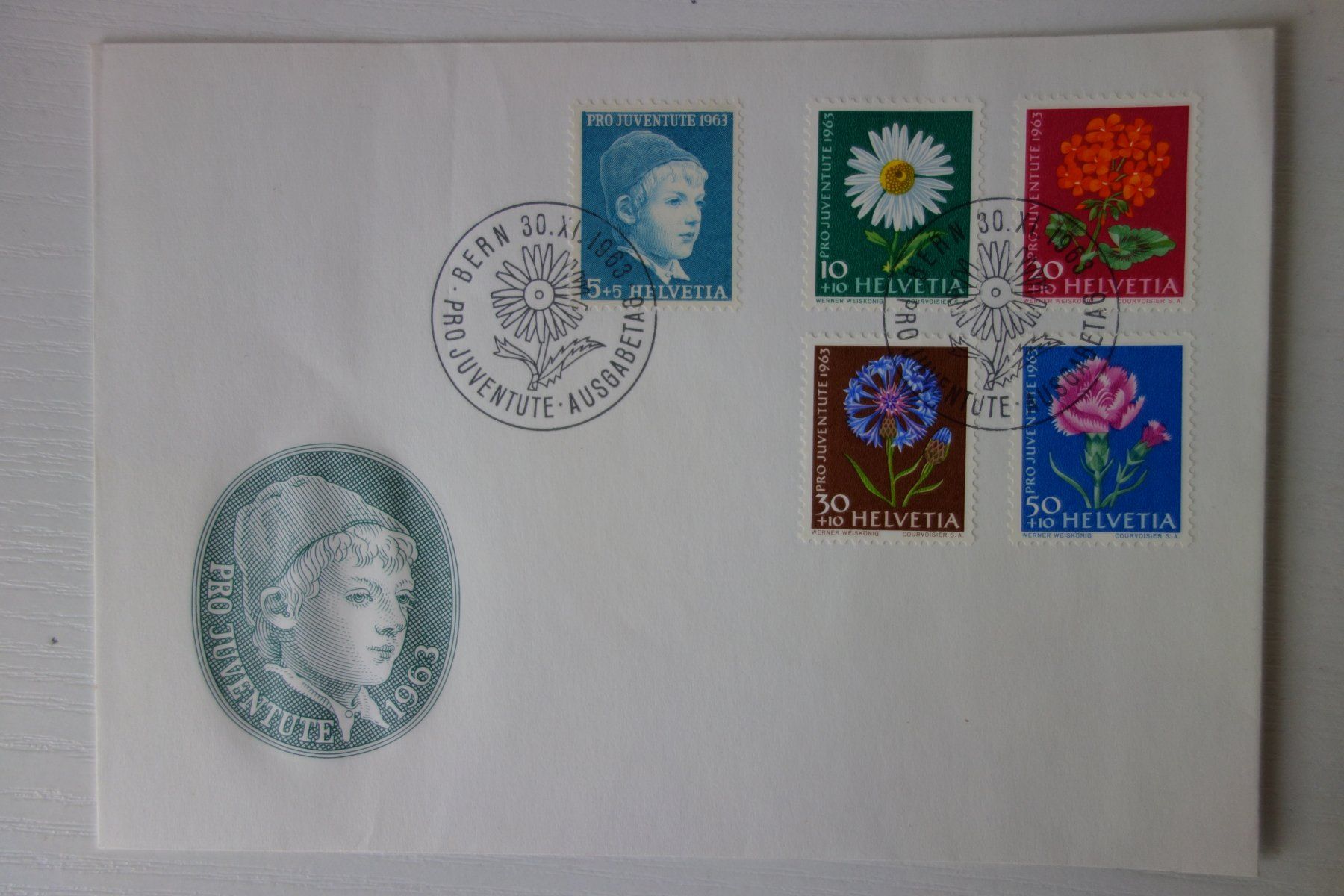 Buste & buste per spedizione: Briefmarken Couvert Pro Juventute 1963 – Usato da Schachen b Herisau venduto da Locophon