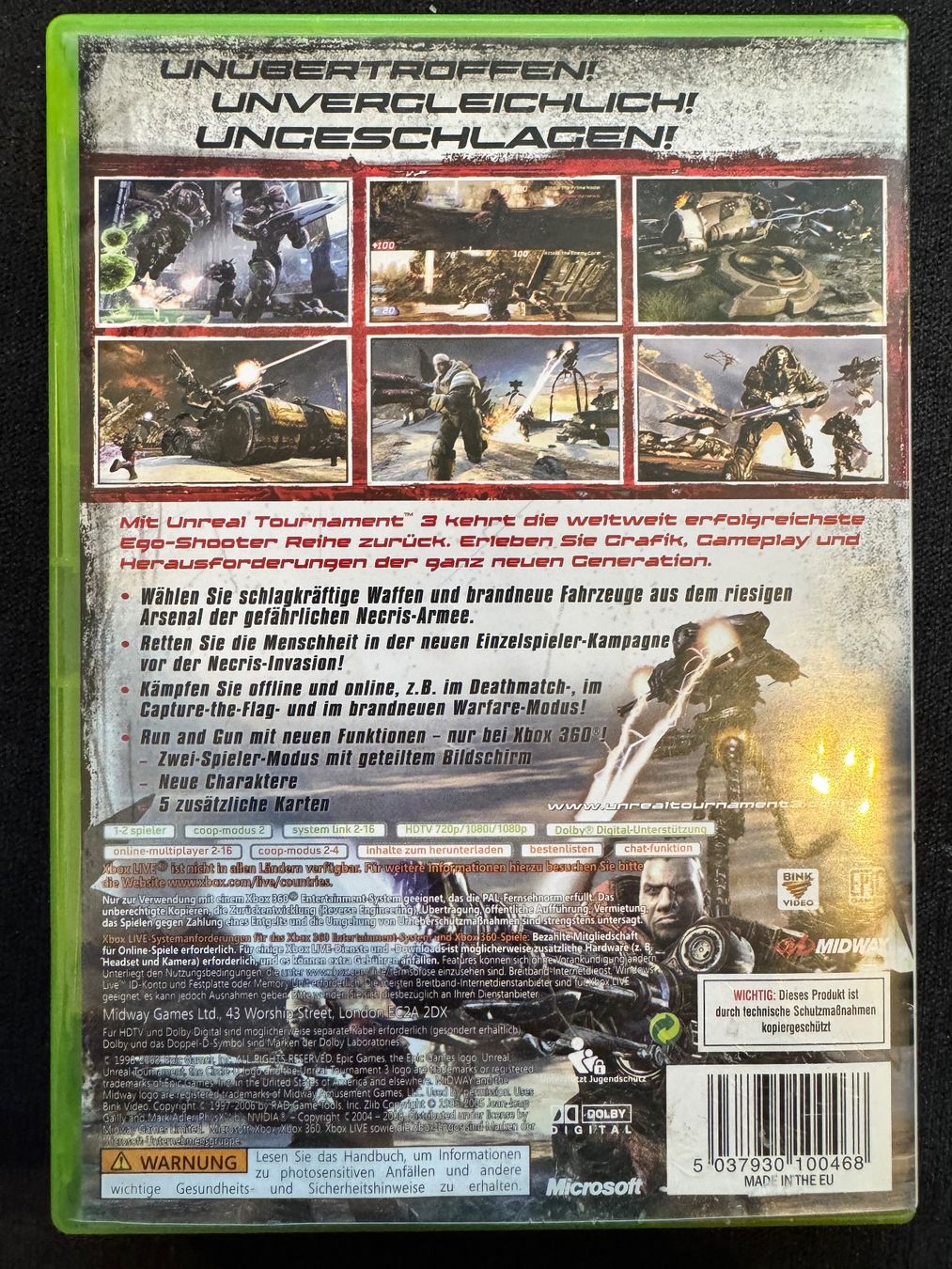 Microsoft Spiele: XBOX 360 - Unreal Tournament III - 2008 – Gebraucht aus Seuzach von Inspektor99 1