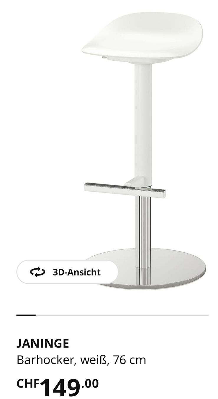 Ikea Sgabelli: barhocker, weiss, pro stk. ab 60.--, 2 stk. – Usato da Berikon venduto da hes_5wm8