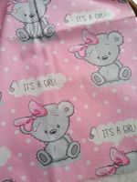 Stoff am Stück (Baumwolle) Kinderstoff mit Bär in Rosa