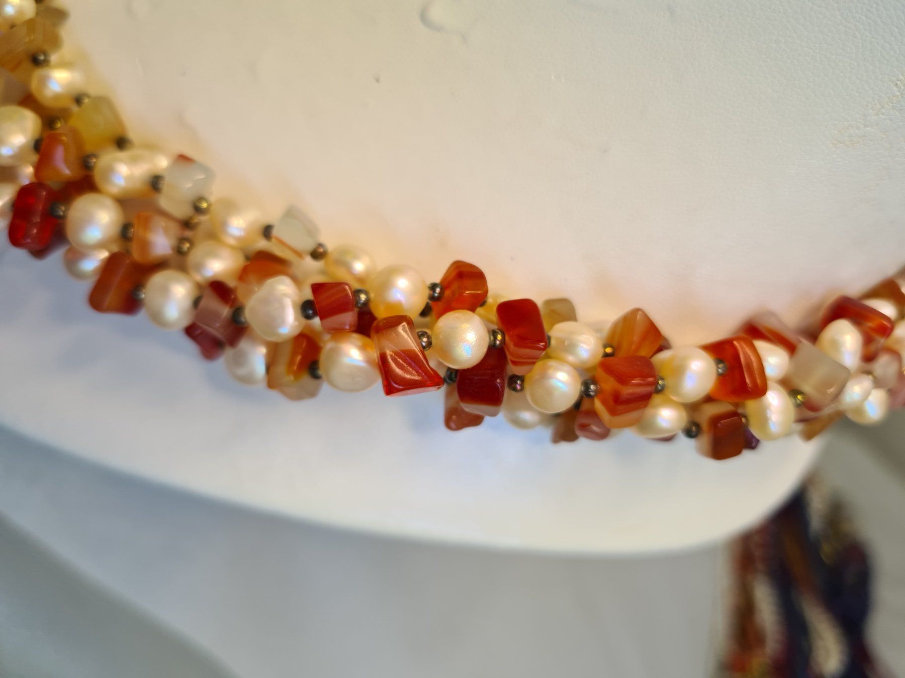 Catenine: Perlen Collier mit Stein und rotem Carnelian Grösse 52 cm – Nuovo (secondo la descrizione) da Zürich venduto da benedikt12 5