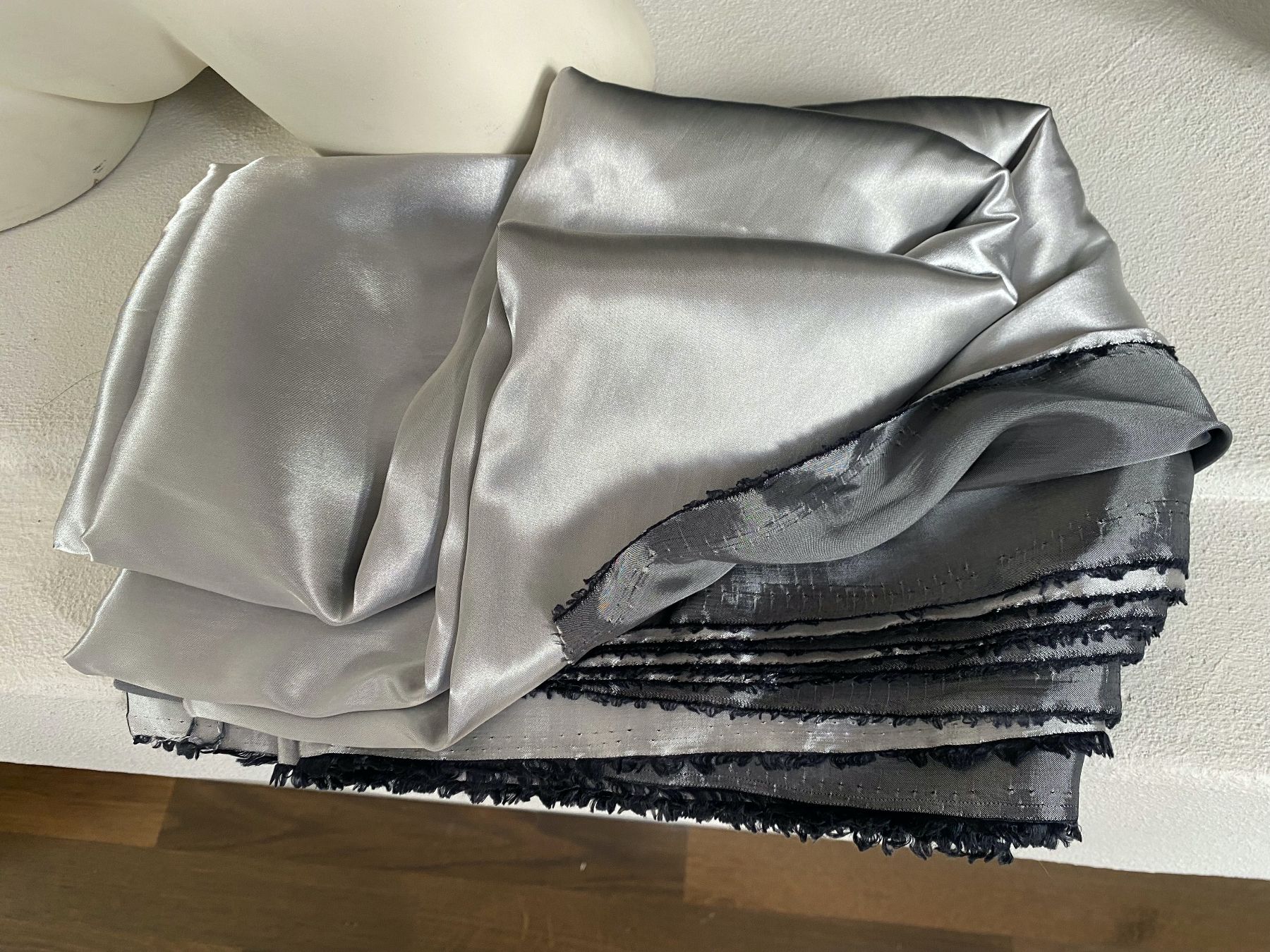 Stoffe: kunstseide seidenstoff silbergrau – Neu (gemäss Beschreibung) aus Mels von Adnoh 5
