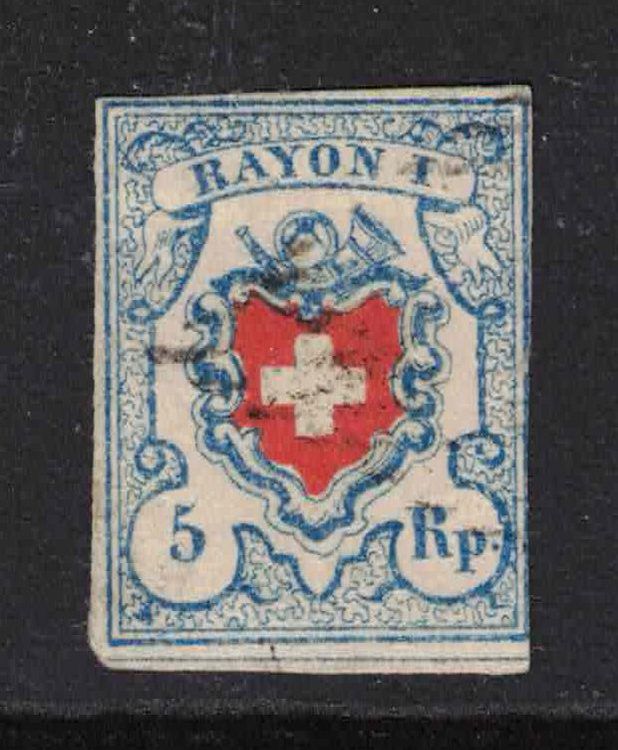 1851 Rayon I 5Rp. Nr.17II, gute Qualität, signiert Rellstab (Neu ...