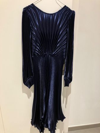Sandro - robe de soirée bleue nuit décolleté dos