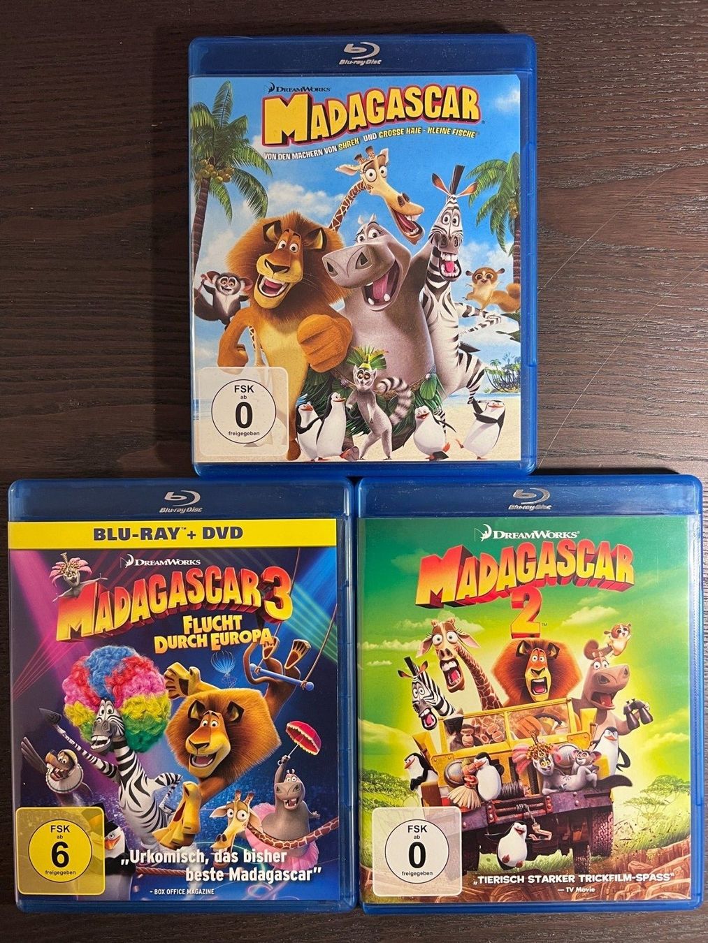Tous les DVDs: Madagascar 1 bis 3 – D'occasion à Zürich par Blu-ray_ZH