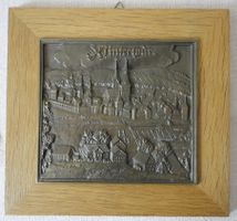 Reliefbild Bronze mit antiker Stadtansicht von Winterthur