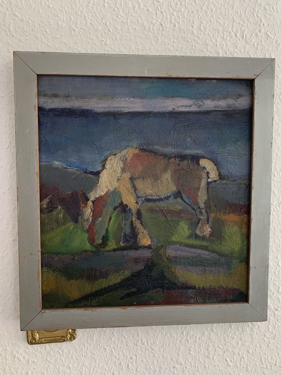 Dipinti: Très joli tableau, expressionniste, représentant un cheval, – Usato da Lausanne venduto da Nugget.Vintage 2