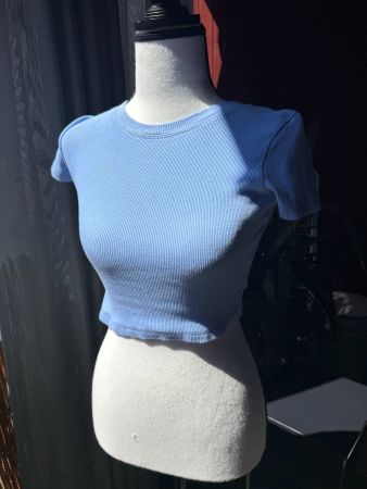 Damen Crop Top hellblau Grösse S