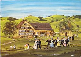 APPENZELLER HOCHZEIT Bauernmalerei, Künstler I. Bernhard