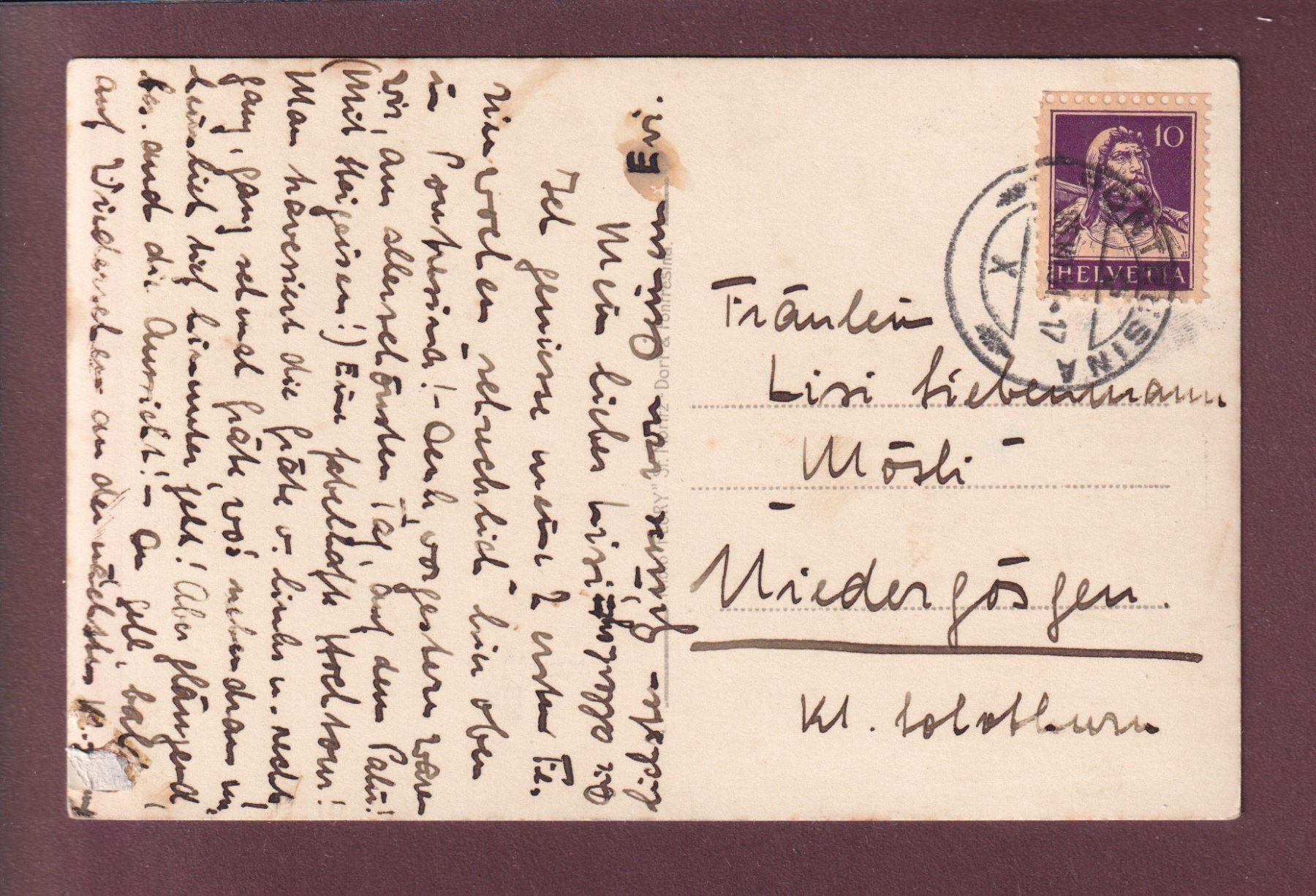 Cartoline postali: PIZ PALÜ - 1931 – Usato da Pully venduto da nicecards 1