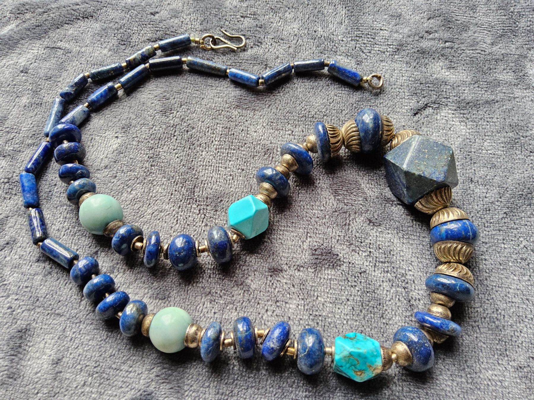 Ketten: Wunderschöne Türkis Lapislazuli Silber Halskette Collier – Gebraucht aus Zürich von SciTec 8