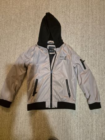 Coole Übergangsjacke Gr. 146/158, Junge schwarz/grau