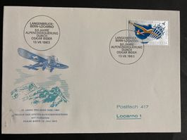 CH 1963 Sonderflug Oskar Binder Pro Aero off. Umschlag Ank!