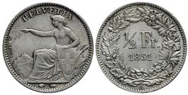 1/2 Franken 1851 A (c)