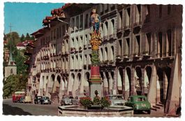 Bern, Gerechtigkeitsbrunnen, Oldtimer, gelaufen 1962