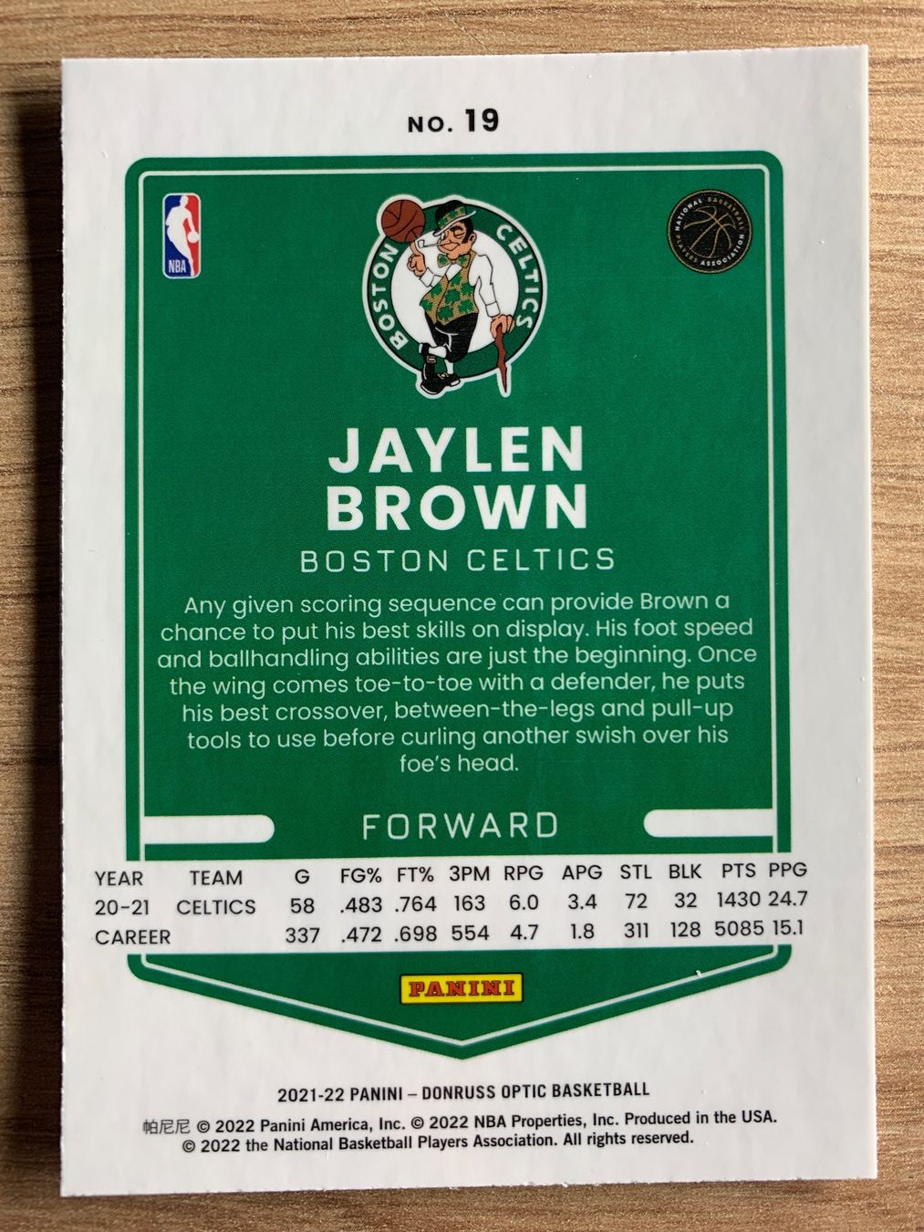 Nba Carte collezionabili: NBA Jaylen Brown Donruss Optic 21/22 – Usato da Netstal venduto da Clutch79Cardz 1