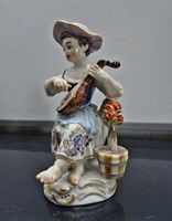 Meissen, Gärtnerkind mit Laute u. Blumentopf