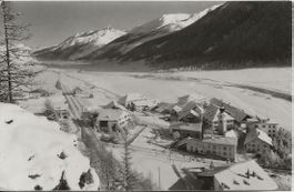 Madulein GR Bahnhof Umgebung Winter 1955 sehr gut erhalten