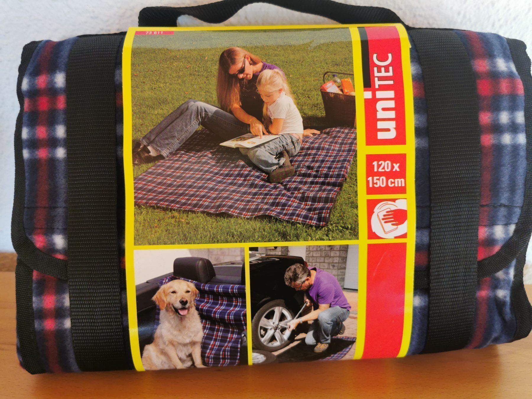 Coperte: NEUE Picknickdecke 120x150 cm, Unterseite beschichtet – Nuovo e nell'imballaggio originale da Gebenstorf venduto da monschala
