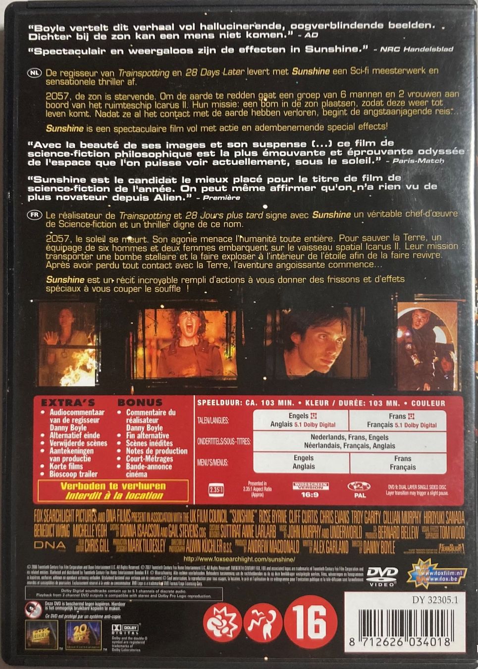 Tutti i DVDs: SUNSHINE (ET SI LE SOLEIL MOURRAIT....) – Usato da Poliez-Pittet venduto da Newtown-Records 1