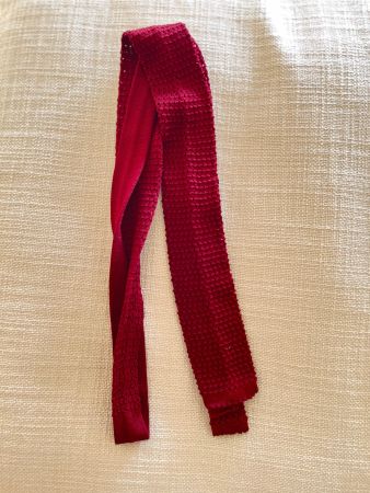 👔 Cravate Knit Vintage Italienne en Soie – Bordeaux 1970-80