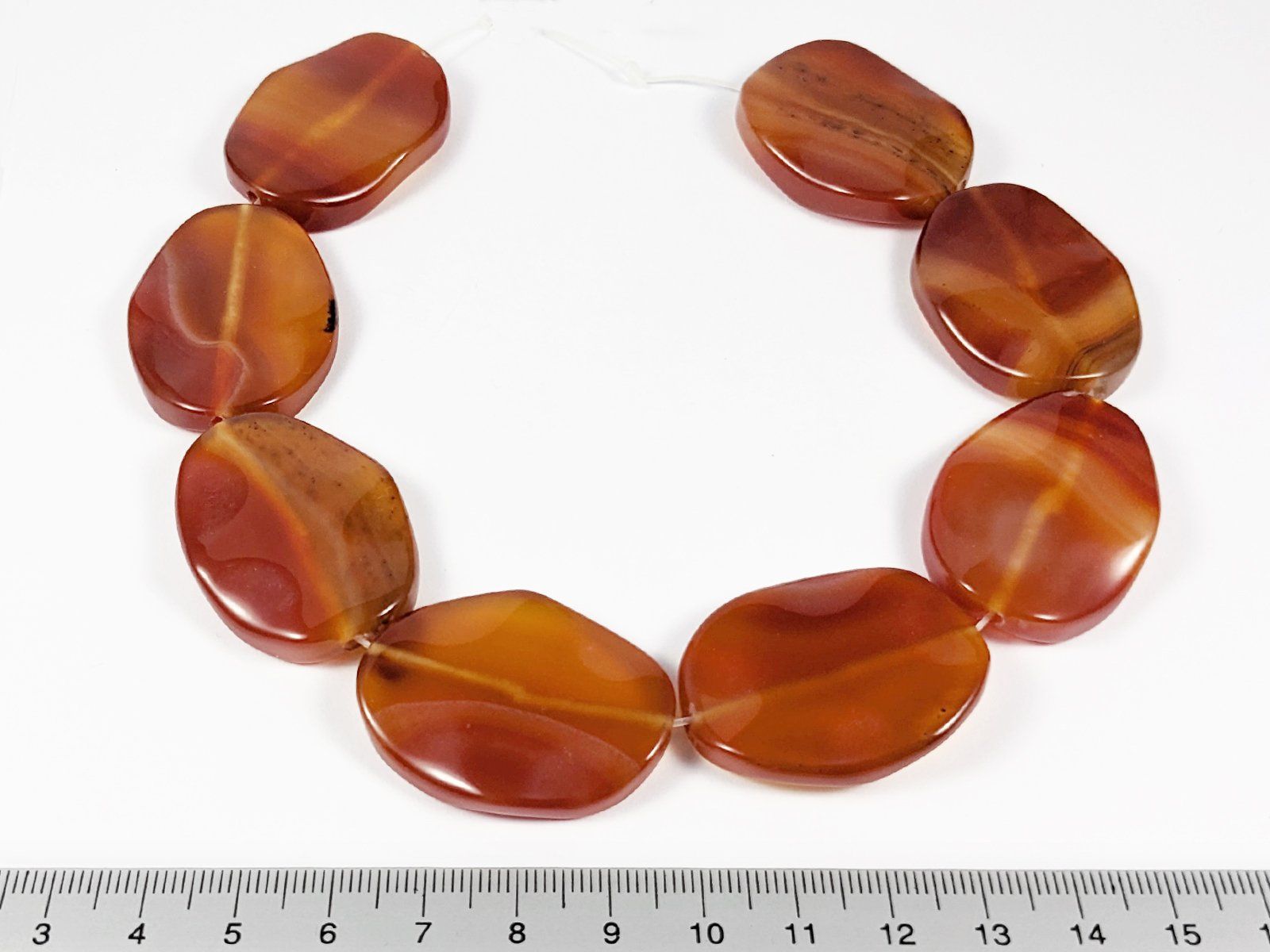 Mineralien & Heilsteine: Karneol gewellte ovale perlen 36 x 26mm, 8Stk. – Neu und originalverpackt aus Meilen von GypsyCat